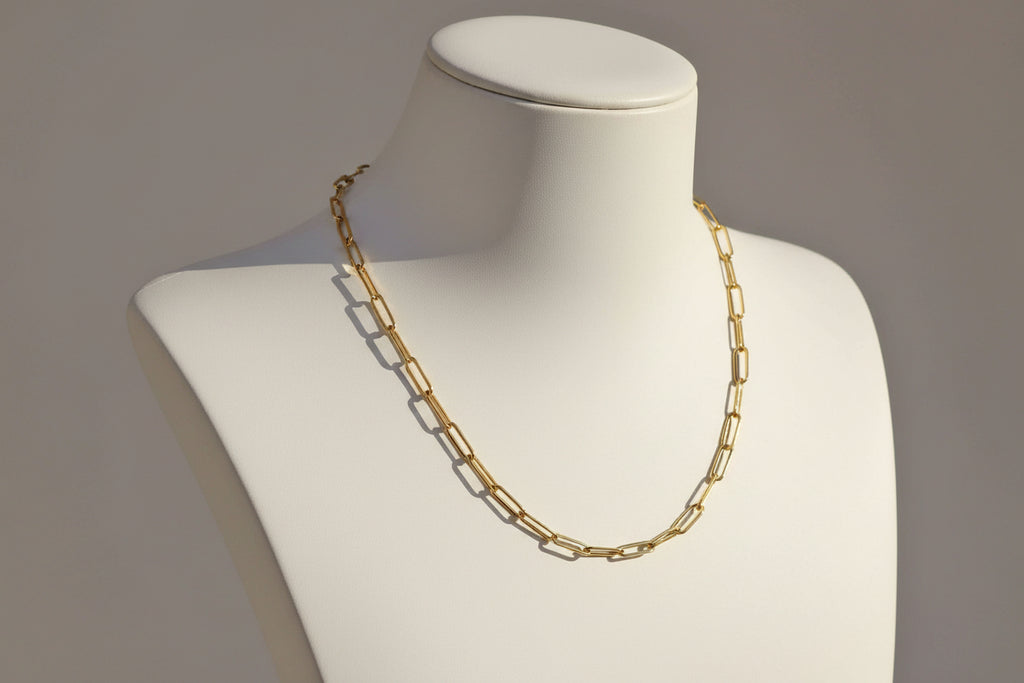 18K Gold Paperclip Chain Necklace