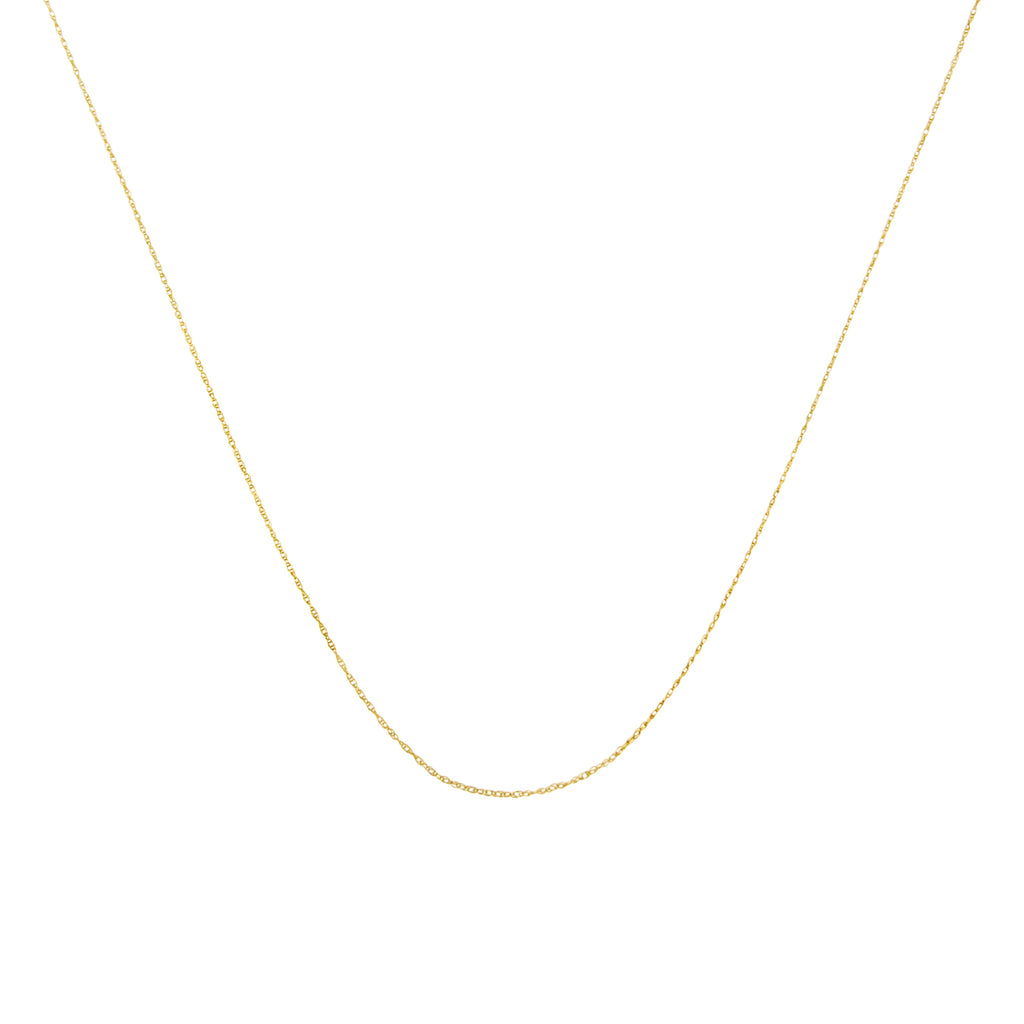 Solid 10K Gold Rope Chain 0.5MM with Spring Ring