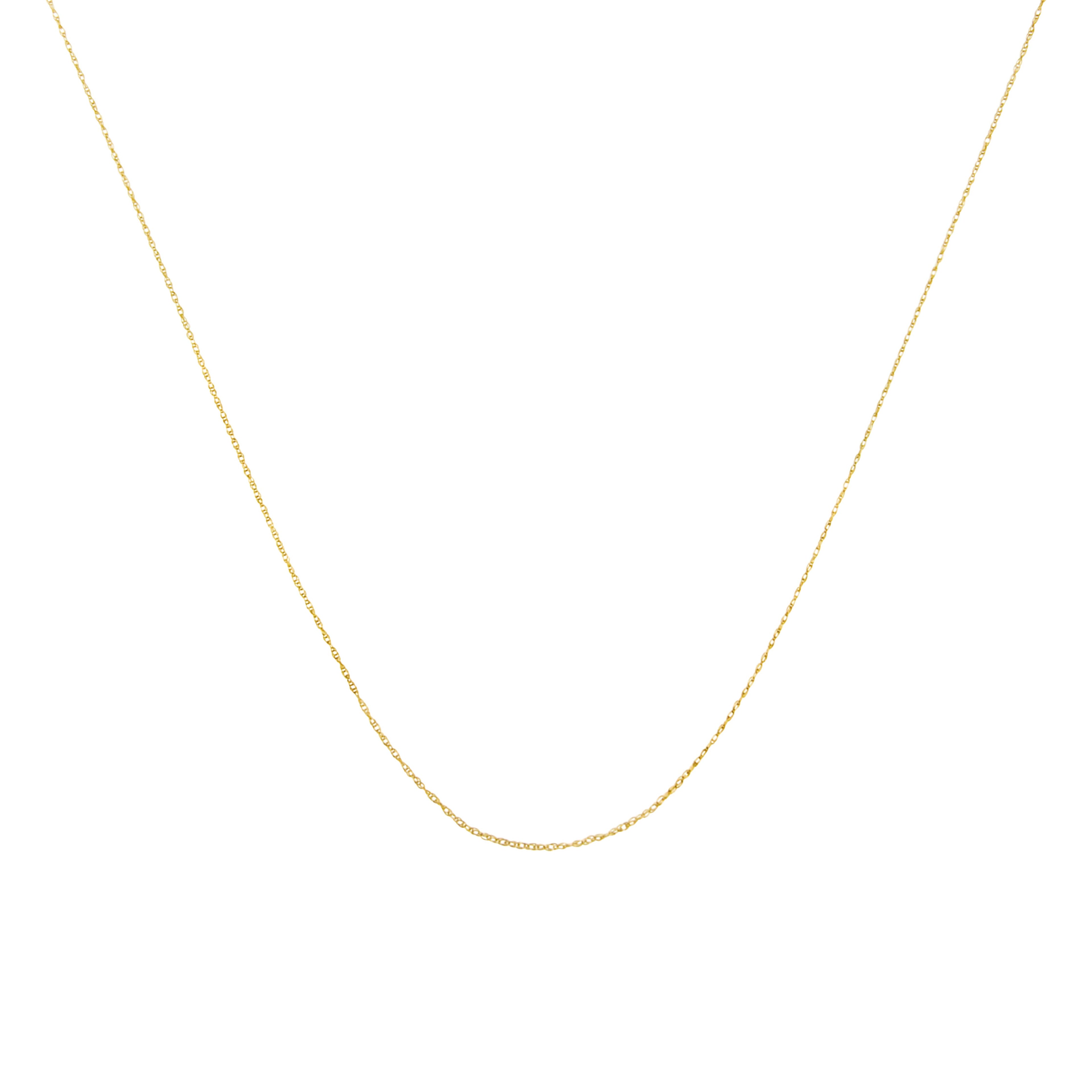 Solid 10K Gold Rope Chain 0.5MM with Spring Ring
