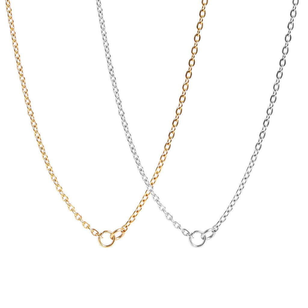 18K Gold PVD Stainless Steel Loop Connector Chain Necklace