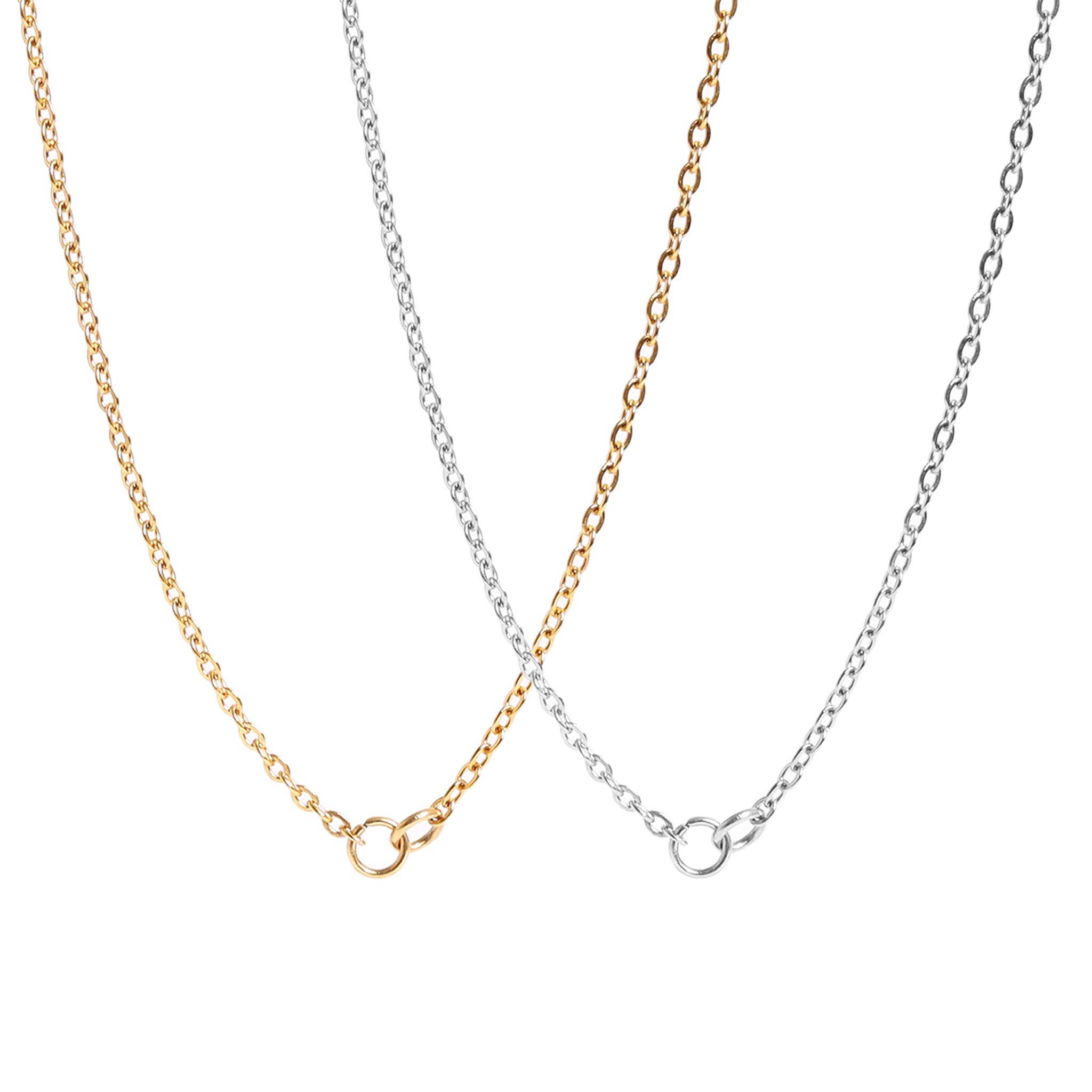 18K Gold PVD Stainless Steel Loop Connector Chain Necklace