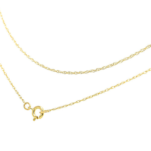 Solid 10K Gold Rope Chain 0.5MM with Spring Ring