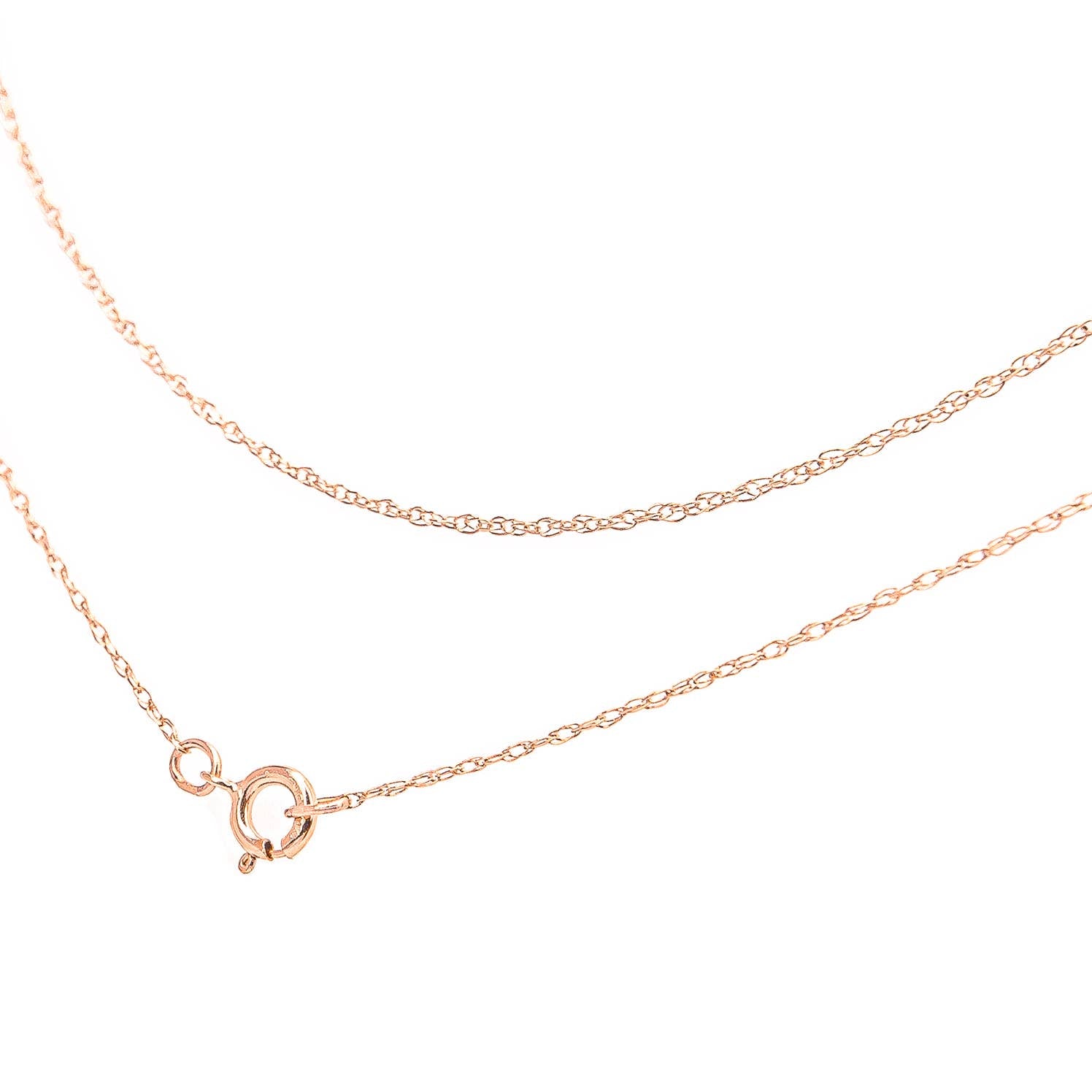 Solid 10K Gold Rope Chain 0.5MM with Spring Ring