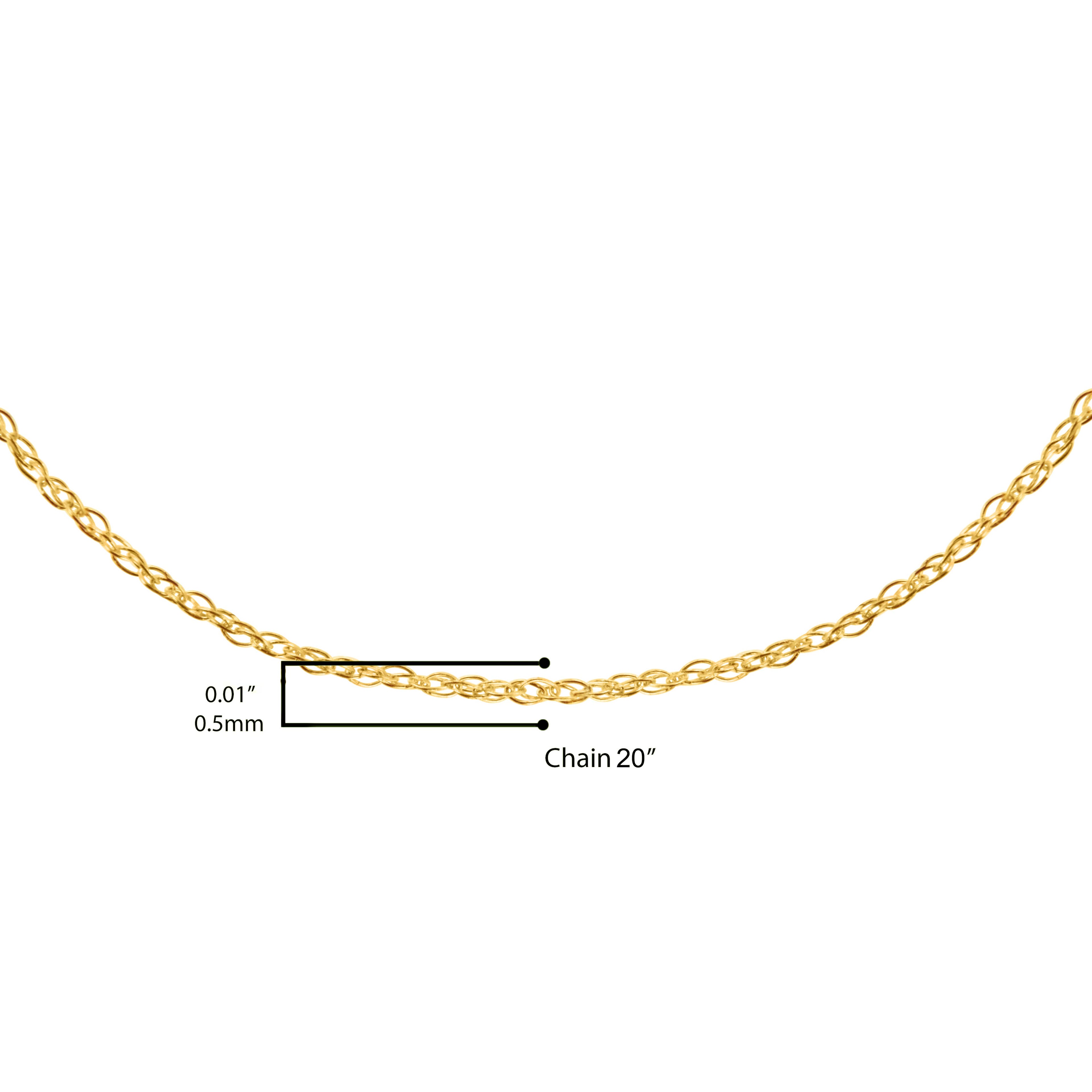 Solid 10K Gold Rope Chain 0.5MM with Spring Ring